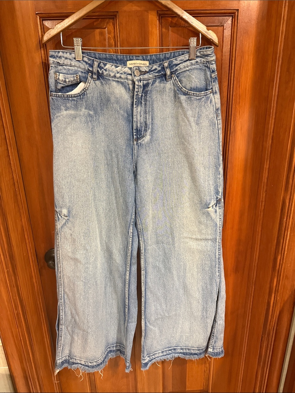 Colombian Seven Seven Light Wash Relaxed Wide-Leg Jeans